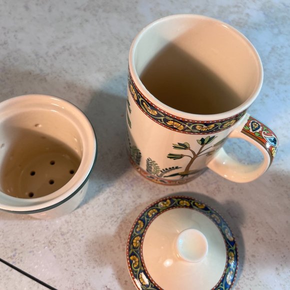 Lot of 2 World Market Tea Infuser 3 Piece Mugs - Picture 6 of 15